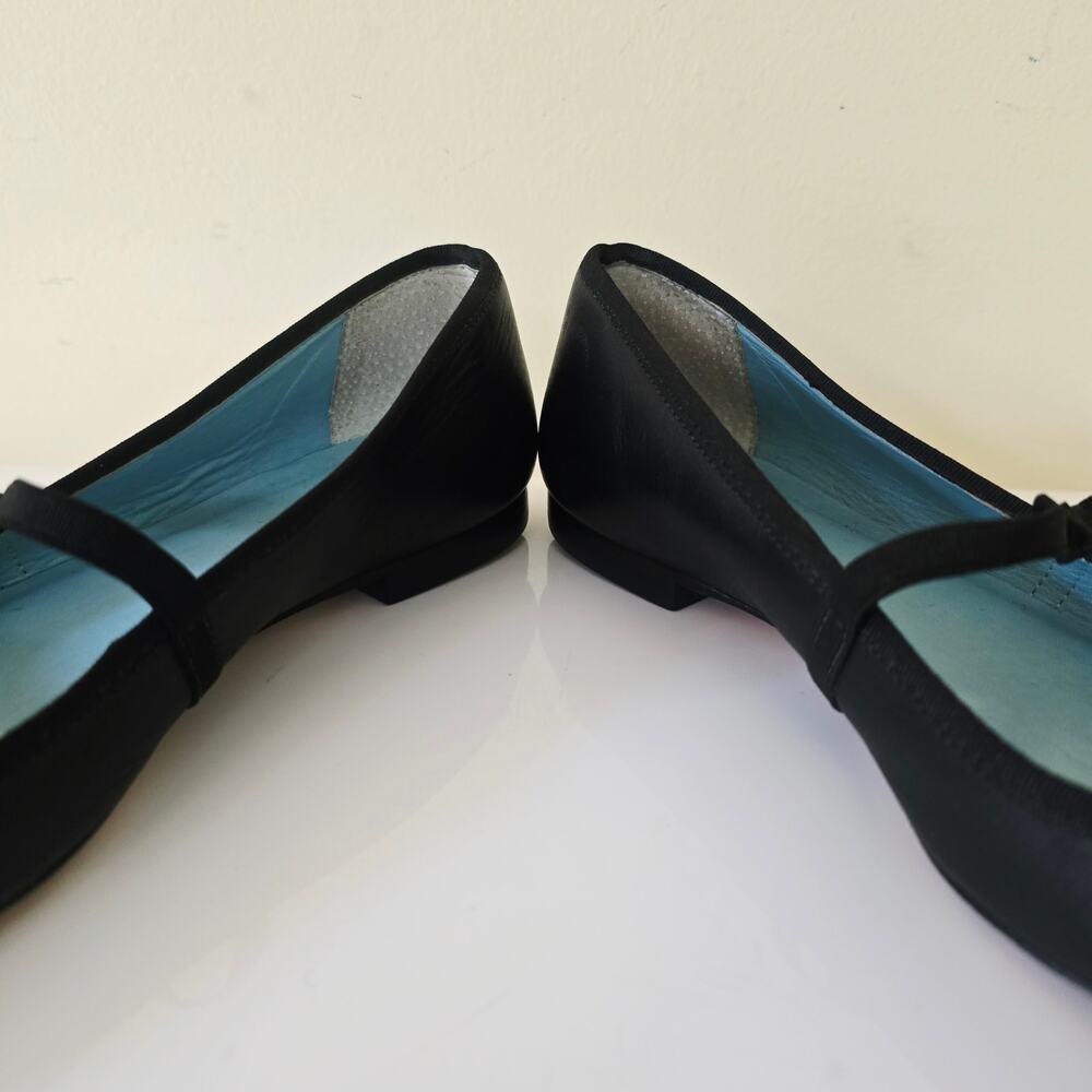 Frances Valentine Jude Black Leather Mary Jane Flats Women's Size 7.5 B - Picture 8 of 10